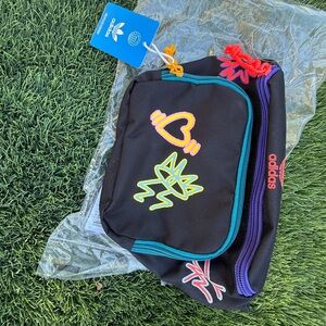 Adidas Men’s Black and Multicolor Waist Bag